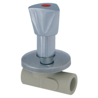 Вентиль PP-R прох. пiд штукат. з ручкою d25 (F)